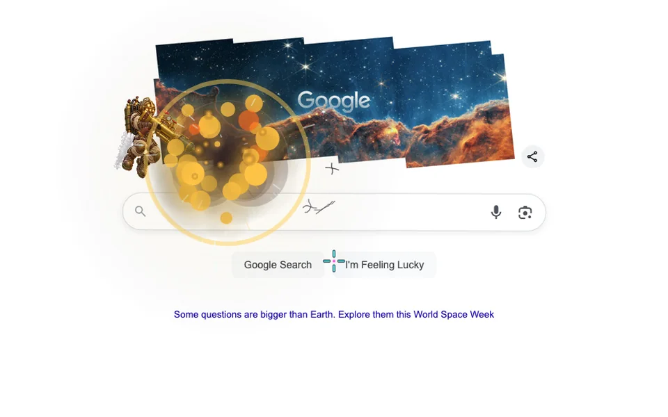 Tabzooka running on the real google.com: Fathom’s Depth Launcher explodes next to the search box.